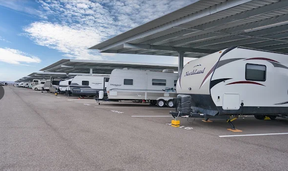 Covered RV parking row